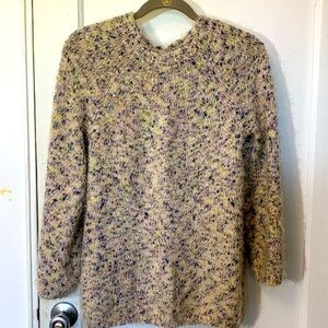 Lou & Grey Plush knit sweater, mixed pattern, oversized